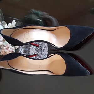 Christian Louboutin Black Suede Irisa shoes sz 37